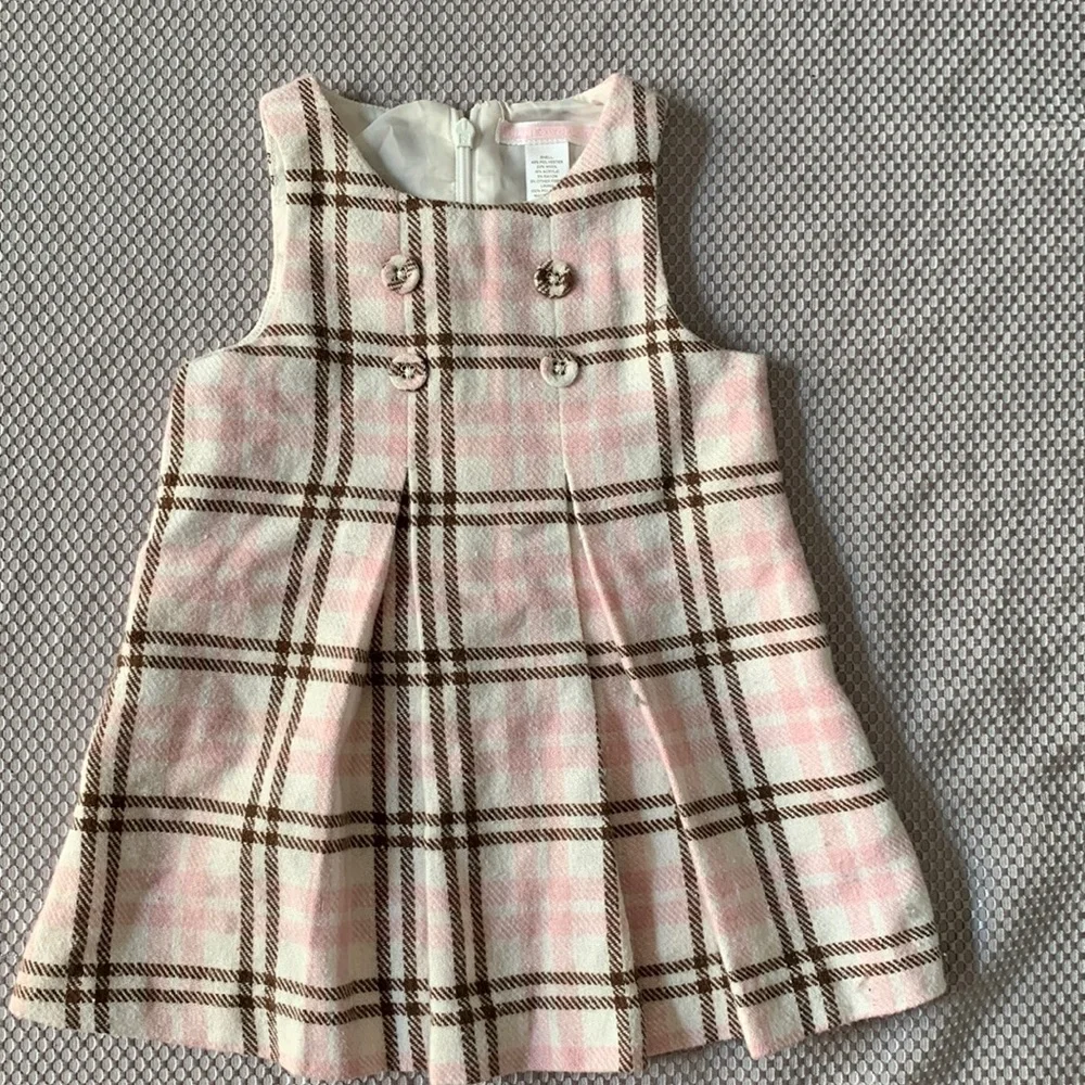 Janie and Jack Toddler Dress in Pink Plaid